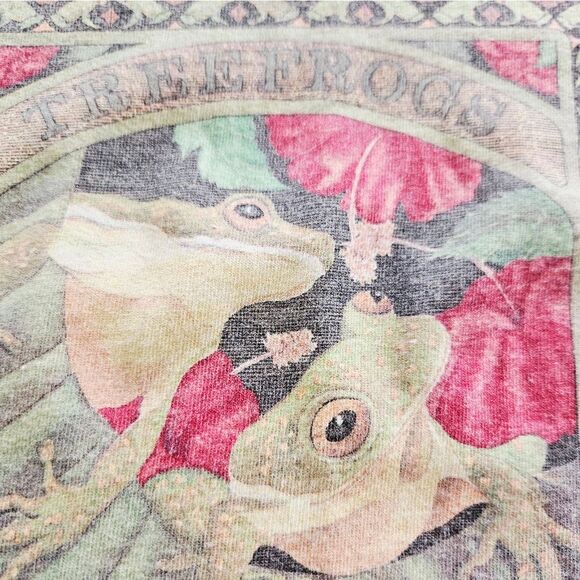 Vintage '90s Tree Frog Graphic Nature Conservation Animal Kingdom Tee T-Shirt XL - Picture 7 of 13